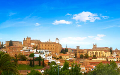 Caceres skyline in Extremadura of Spain by Via de la Plata way